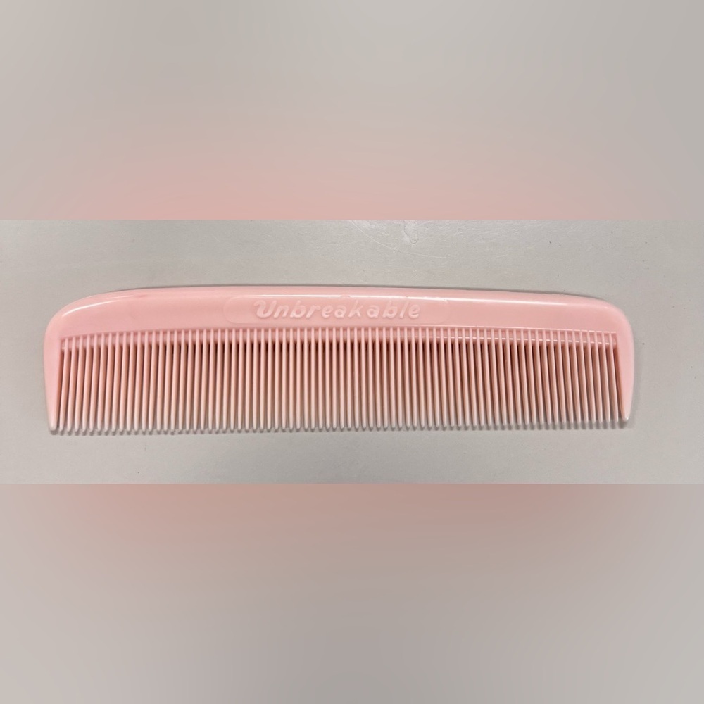 Vintage Unbreakable Nylon Plastic Pink Hair Comb
